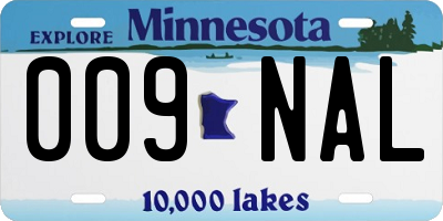 MN license plate 009NAL