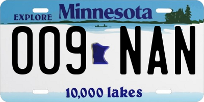 MN license plate 009NAN