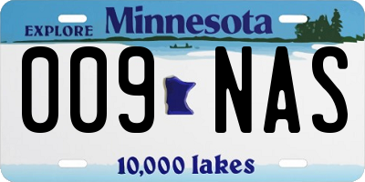 MN license plate 009NAS