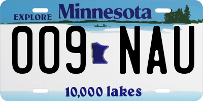 MN license plate 009NAU