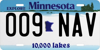 MN license plate 009NAV