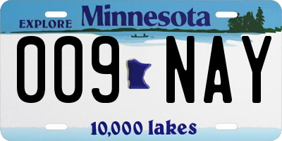 MN license plate 009NAY