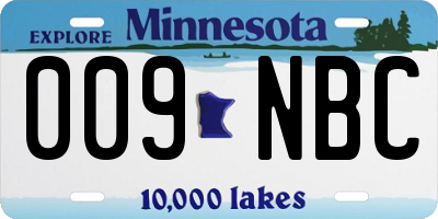 MN license plate 009NBC