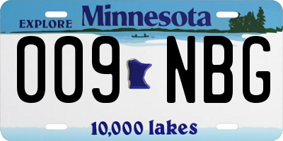 MN license plate 009NBG