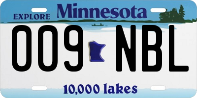 MN license plate 009NBL
