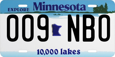 MN license plate 009NBO