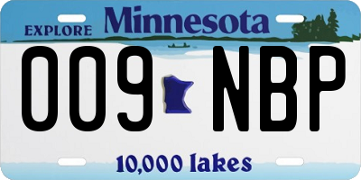 MN license plate 009NBP