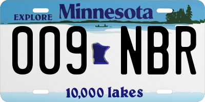 MN license plate 009NBR