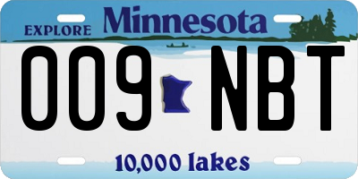 MN license plate 009NBT