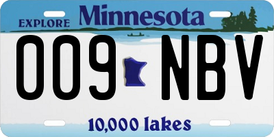 MN license plate 009NBV
