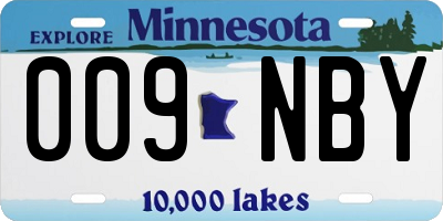 MN license plate 009NBY