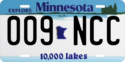 MN license plate 009NCC