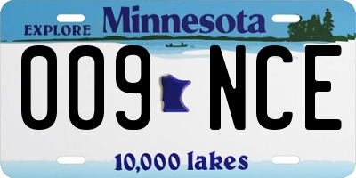 MN license plate 009NCE