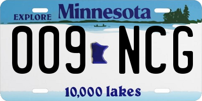 MN license plate 009NCG