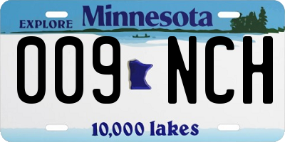 MN license plate 009NCH