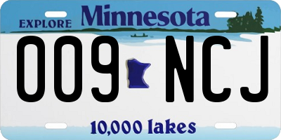 MN license plate 009NCJ