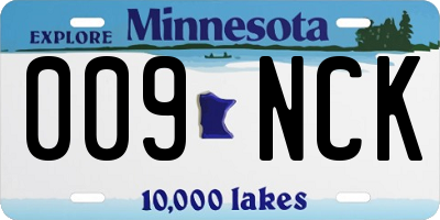 MN license plate 009NCK