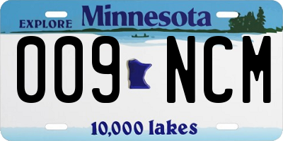 MN license plate 009NCM