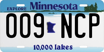 MN license plate 009NCP