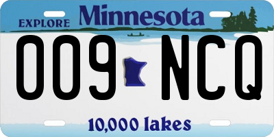 MN license plate 009NCQ