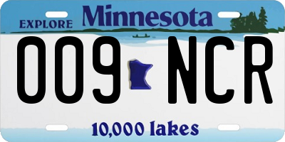 MN license plate 009NCR