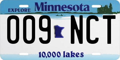 MN license plate 009NCT