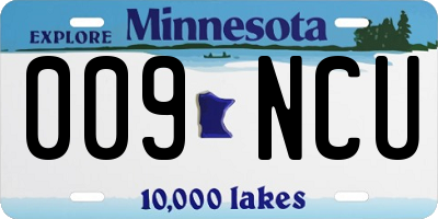 MN license plate 009NCU