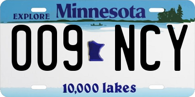 MN license plate 009NCY