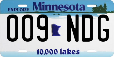 MN license plate 009NDG