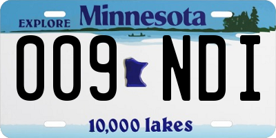 MN license plate 009NDI