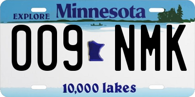 MN license plate 009NMK