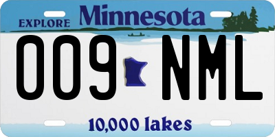 MN license plate 009NML