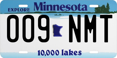 MN license plate 009NMT