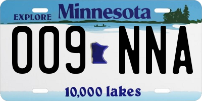MN license plate 009NNA