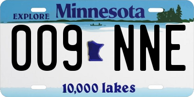 MN license plate 009NNE
