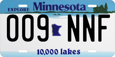 MN license plate 009NNF