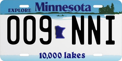 MN license plate 009NNI