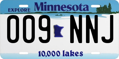 MN license plate 009NNJ