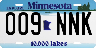 MN license plate 009NNK