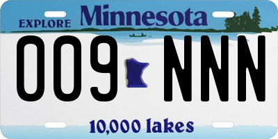 MN license plate 009NNN