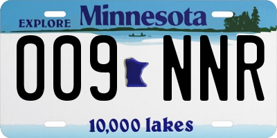 MN license plate 009NNR