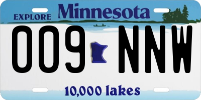 MN license plate 009NNW
