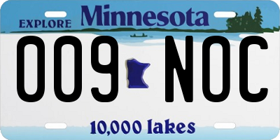 MN license plate 009NOC