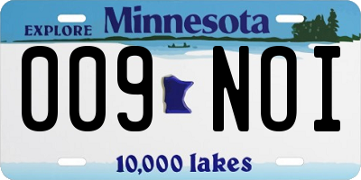 MN license plate 009NOI