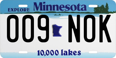 MN license plate 009NOK
