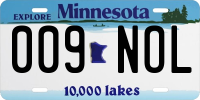 MN license plate 009NOL