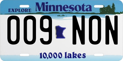 MN license plate 009NON