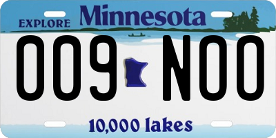 MN license plate 009NOO
