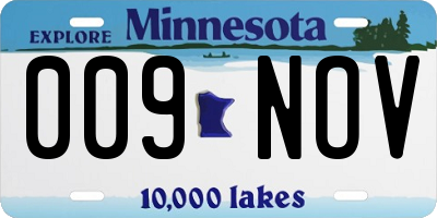 MN license plate 009NOV