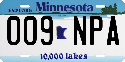 MN license plate 009NPA
